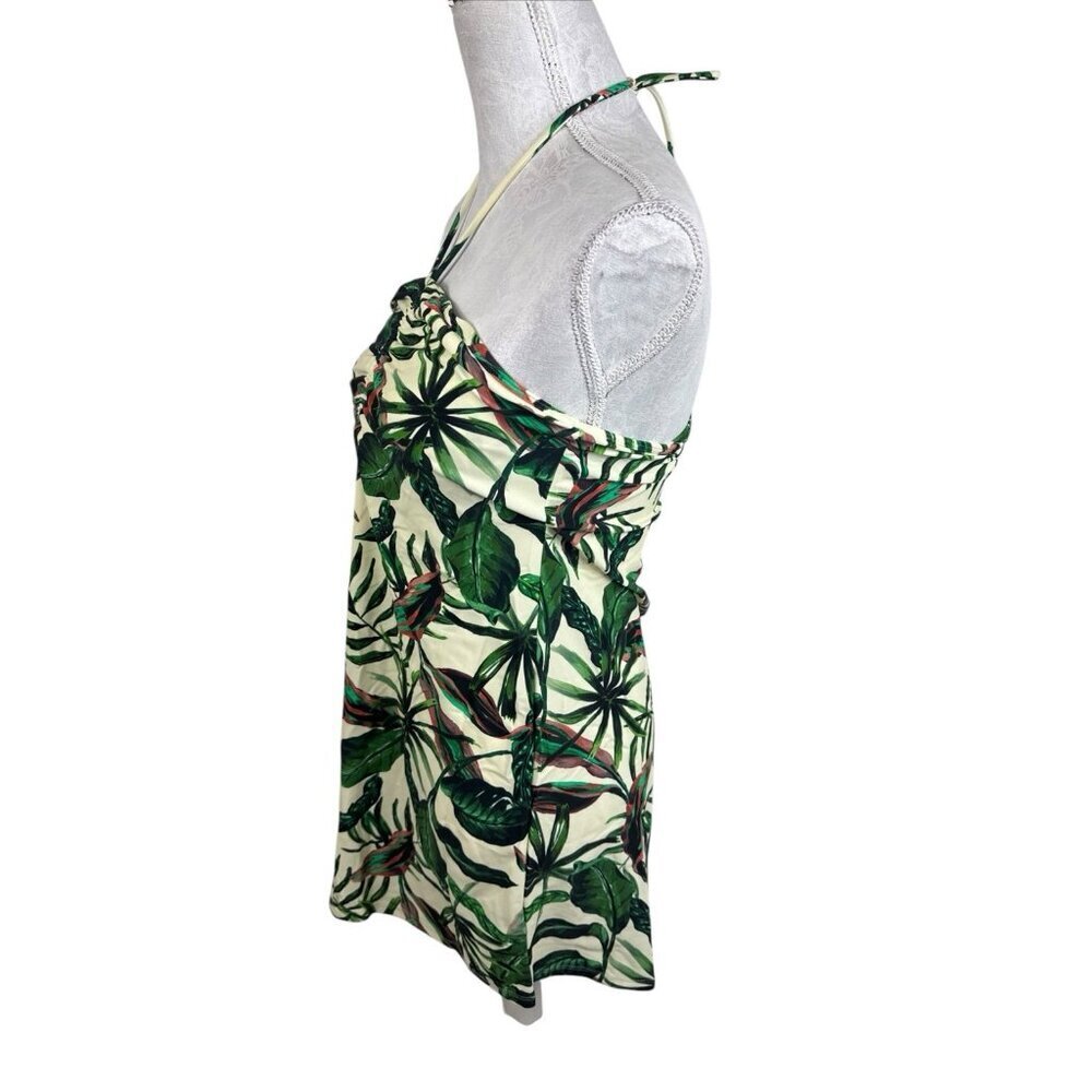 Andie Women's S Waikiki Coverup‎ Swim Dress Stretchy Ivory Palm NWT 9557 - Picture 4 of 16